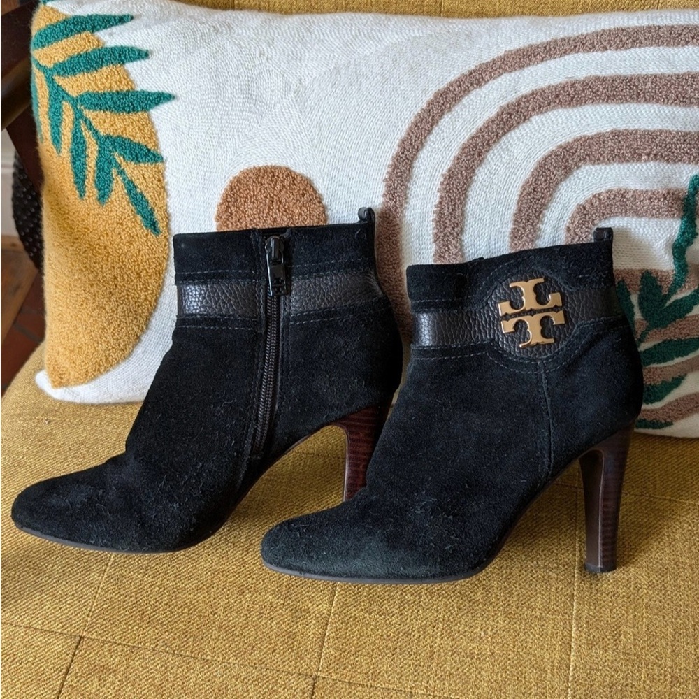 Tory Burch Black Heeled Boots - Picture 2 of 6